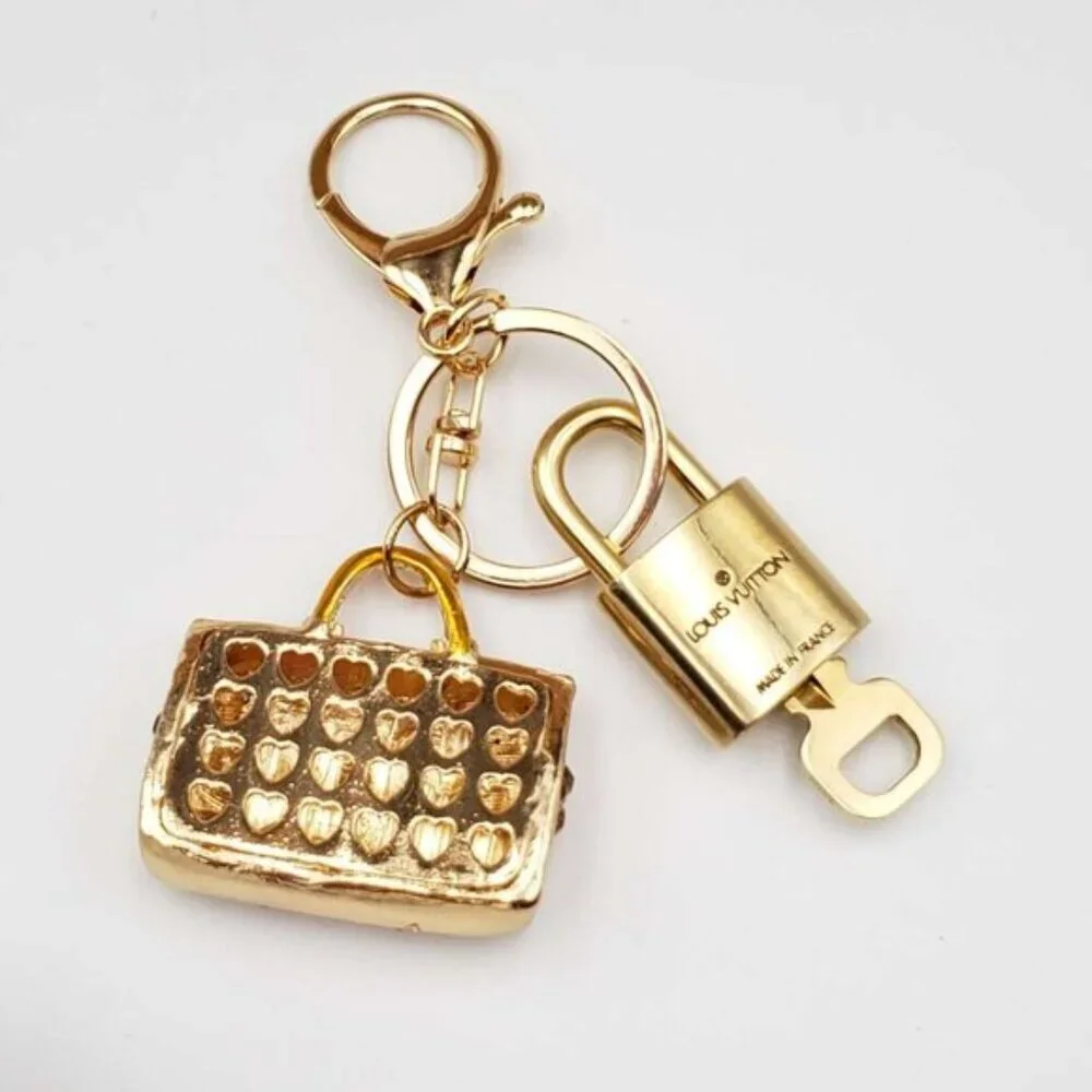 Louis Vuitton Gold Padlock 🔑 Authentic LV Unbranded Keychain Bag Charm
